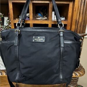 Kate Spade Black Nylon Handbag large crossbody strap